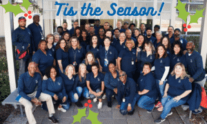 holiday theme staff photo tis the season