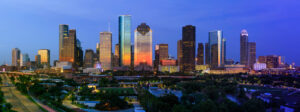 City of Houston Skyline July th with dramatic sunset