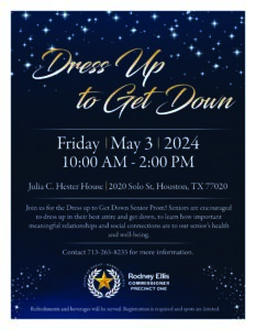 Dress Up to Get Down Senior Prom Flyer